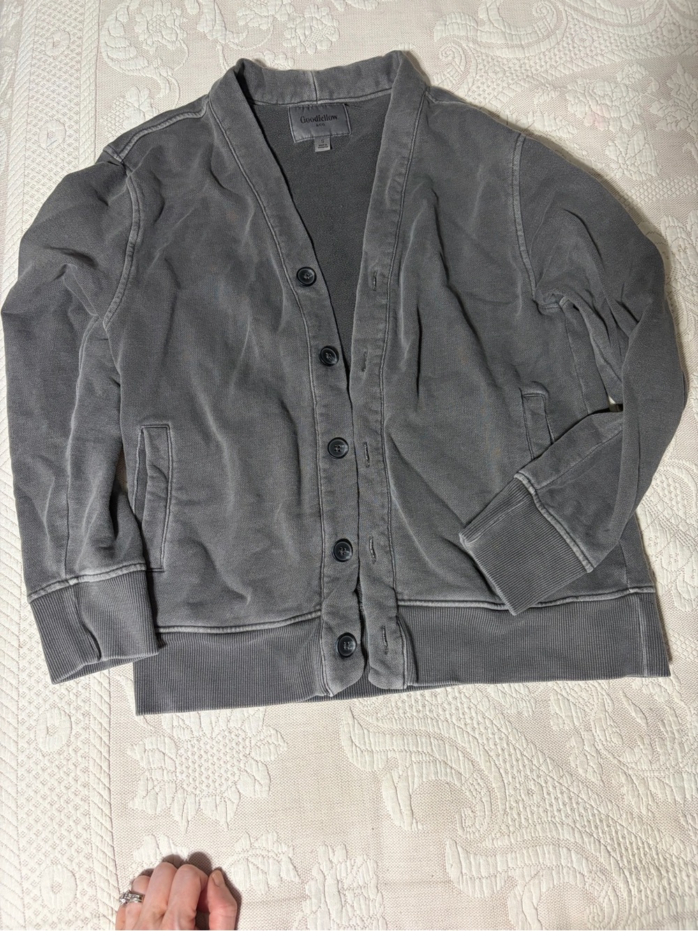 EUC Goodfellow & Co Women’s Gray Button-Up Cardigan Jacket UNISEX small knit
